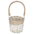 Windlicht Hängedeko Metall, Glas und Weide Ø13 cm, H12 cm, 2 Stück | Floristik24.at