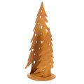 Floristik24 Windlicht aus Metall mit Tannenbaum-Motiv, Edelrost, H46cm B25,5cm, für Weihnachten
