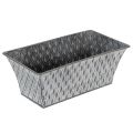 Floristik24 Zinkschale rechteckig mit Rautenmuster 22x12cm Grau für Innen- und Außendekoration
